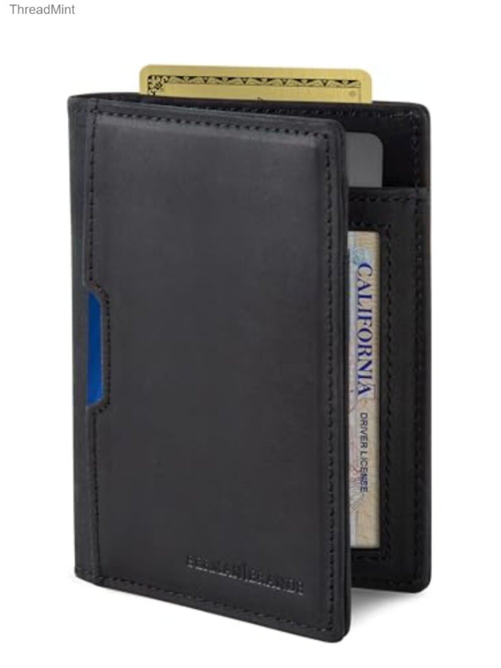 Slim RFID Blocking Bifold Wallet Full Grain Leather Mens Minimalist